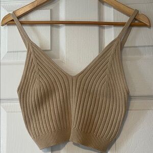 Iris Tan Ribbed Camisole Top